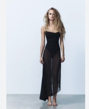 ZARA BLACK SWIM COVER UP BLACK