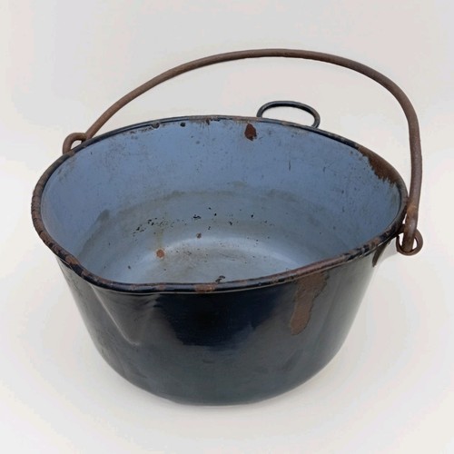 Vintage enamel jam pan - enamel,