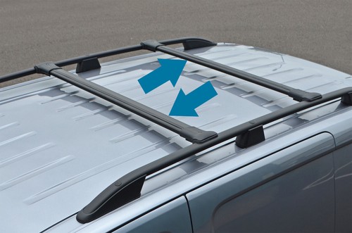 Black cross bar rail - black, set