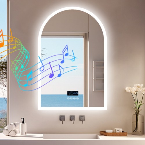 Arched led bluetooth mirror - led,