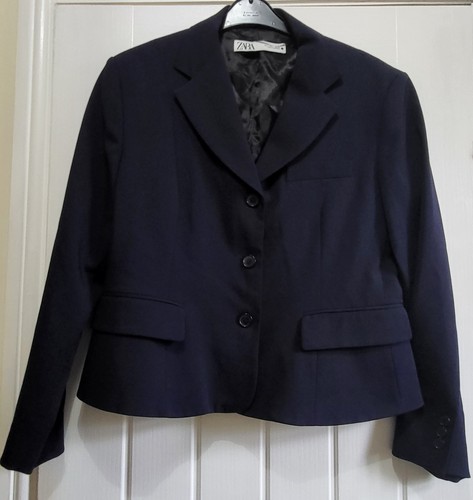 Zara navy blue blazer jacket - navy,