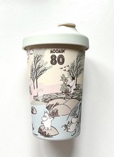 Licensed Moomin 80 anniversary Moomin Valley coffee cup w/ lid & insulated ring