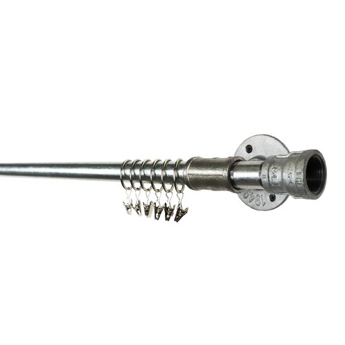 Curtain pole rail metal silver - pole,