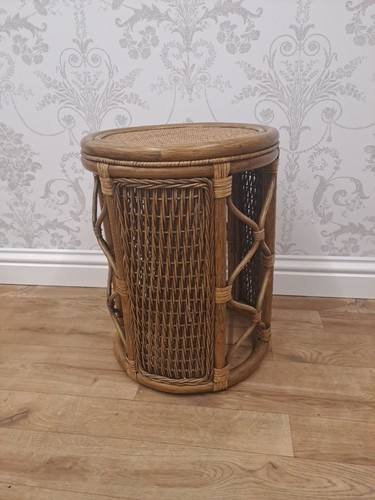 Vintage rattan cane side table - cane,
