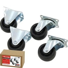 40 mm Swivel & Fixed Castor Wheels Trolley Furniture Rubber 80kg CT1833