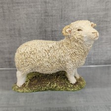 Vintage Stef Dorset Horn Sheep Ewe Dark Figurine Farm Animal Ornament