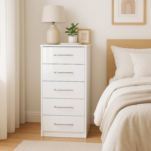 Narrow gloss chest drawers - chest,