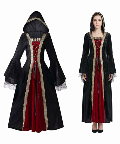 Women hooded velvet gothic - women’s,