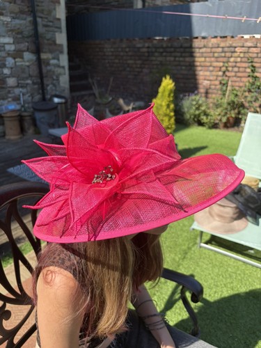 Fuchsia pink weddings hat - fuchsia,