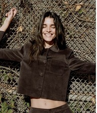 ZARA VELVET CROP BLAZER Size S