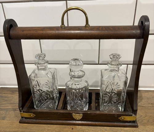 Antique tantalus wood and - wood,