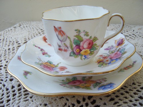 Antique coalport floral trio - antique,
