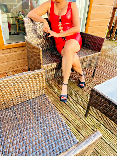 Red pvc bodycon - bodycon, mini