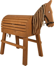 111cm Wooden Horse Brown Riding Toy Horse Indoor / Outdoor / Garden Animal Toy