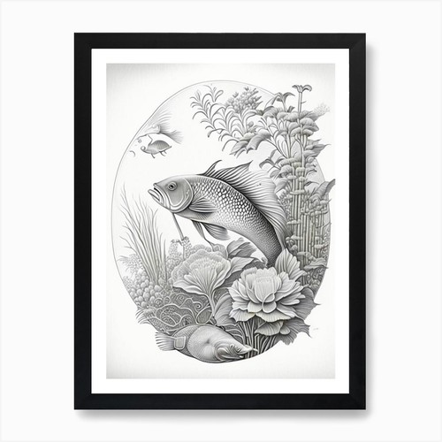 Tancho koi fish haeckel - fish, style