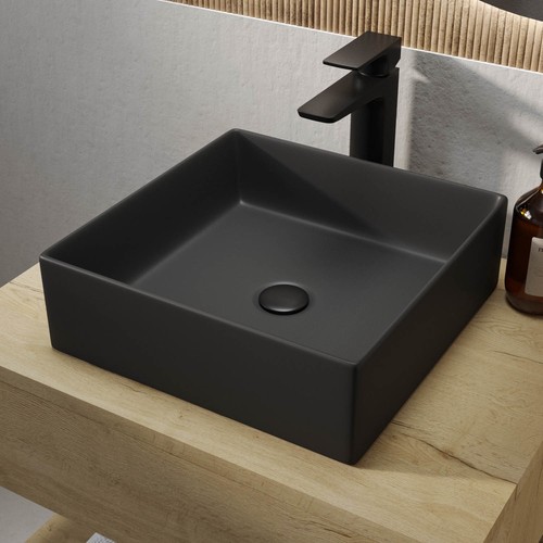 Matt black square countertop - matt,