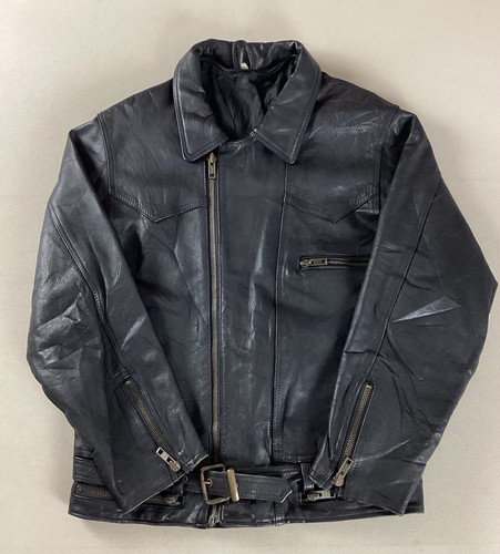 Vintage leather biker jacket - biker,