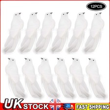 12PCS Clip On Christmas Dove Birds Festive Xmas Tree Birds Decoration Ornament