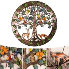 Eden Tree of Life Metal Wall Art Hanging Sculptures Elk Owl Bird Ornaments Tool