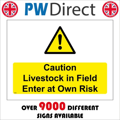 Sign livestock field enter - livestock,