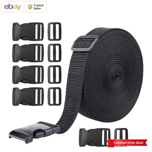 Black nylon webbing strap kit - black,