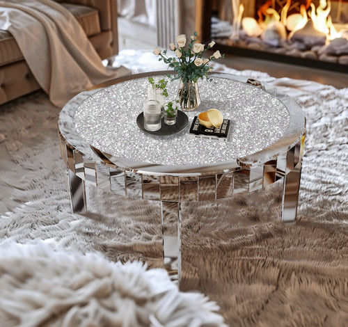 80cm silver crushed crystal - crushed,