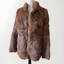 Mink Red Brown Fur Short Coat Genuine Rea Size S/M Classic Retro Vtg Style Film