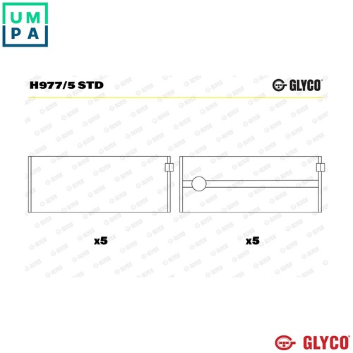 Crankshaft bearing h977 - bearing, std