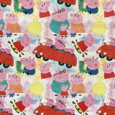 Peppa Pig Character Fabric Fat Quarter Poly Cotton