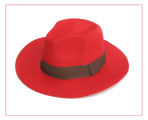 Panama red summer hat black - red,