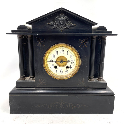 Antique slate column mantel - 4,