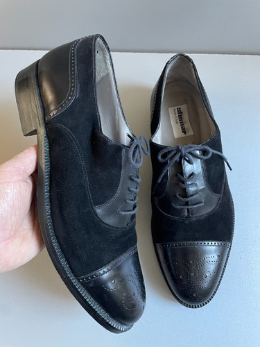 Stemar black leather oxford