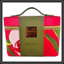 Ted Baker London Red Beautiful Floral Zip Vanity Case ONLY Toiletry Makeup