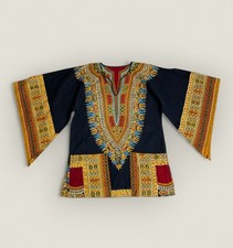 Womens Traditional Thailand African Dashiki Shirt One Size Geometric Multicolour