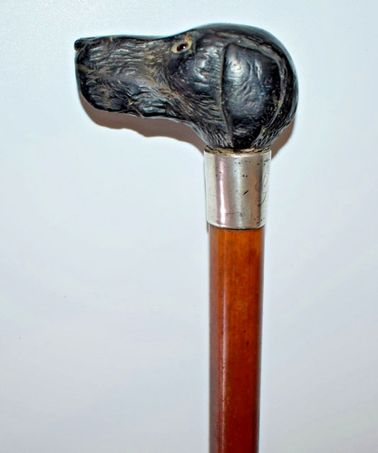 Antique carved wood dog - carved,