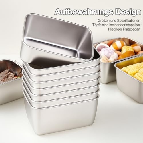Stainless steel containers - 10,