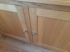 large nearly  new solid oak display cabinet and matching sideboard