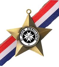 St John Ambulance Award Personalised Antique Gold Star Medal & Ribbon