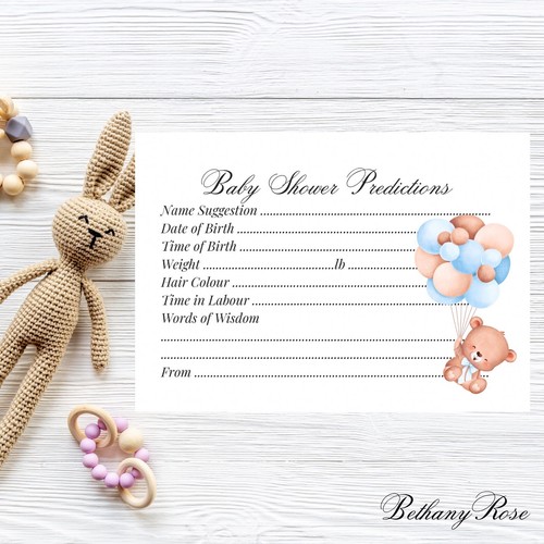 Baby shower games prediction - shower,
