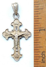 Sterling Silver Orthodox Cross Crucifix ''Save And Keep'' 2.67 gram