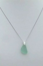 Clear, Sea Glass necklace jewellery,  ladies lovely   seaham present seaglass