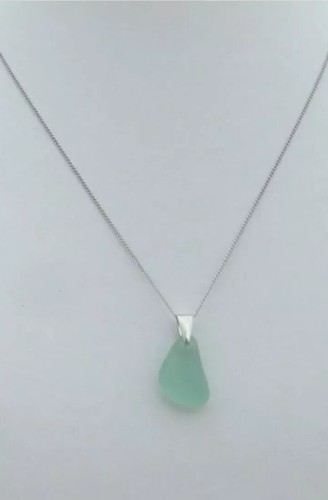 Clear sea glass necklace - clear,,