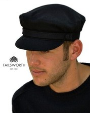 Failsworth Men's Classic Melton Wool Mariner/ Breton Cap (Navy or Black)