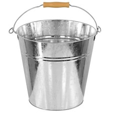 Metal Bucket Tin Pot Garden Galvanised Zinc Planter Wooden Handle Ice Bucket 10L