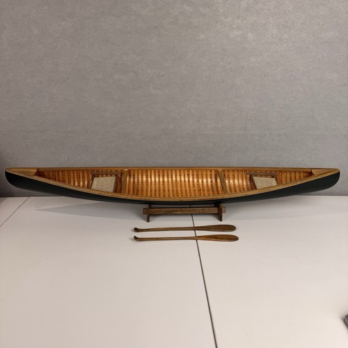 Vintage handmade wooden canoe - handmade,