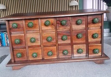 Antique Chest Of  Draws 18 Small Draws Oak Apothecary Style Cabinet