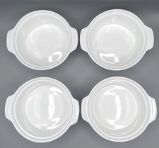 Fitz & Floyd Soup Crocks Individual Casseroles Nevaeh White Bone China Set of 4