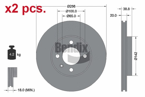 Pcs front brake disc - pcs, rotos