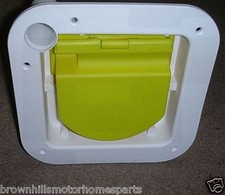 HYMER MOTORHOME & CARAVAN ELECTRIC HOOK UP UNIT LESS FLAP WHITE