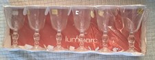 Set Of 6 Luminarc Wine Glasses No.5 Stem 10cl Vintage Boxed Unused